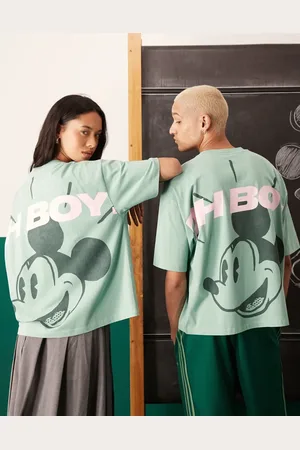 ASOS Disney - Unisex og oversized Disney-t-shirt med Mickey Mouse-print i grøn