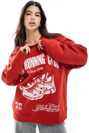 ASOS Oversized og sweatshirt med grafisk Running Club-print