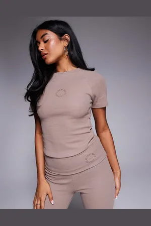 ASOS Weekend Collective - Mokkabrun vaflet baby-T-shirt