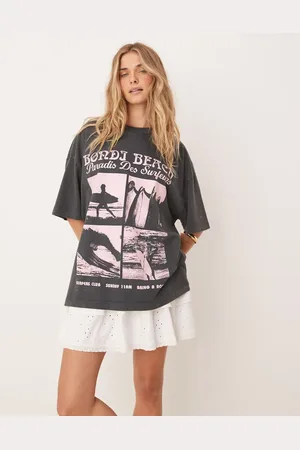 ASOS Vasket koksgråt oversized T-shirt med grafisk 