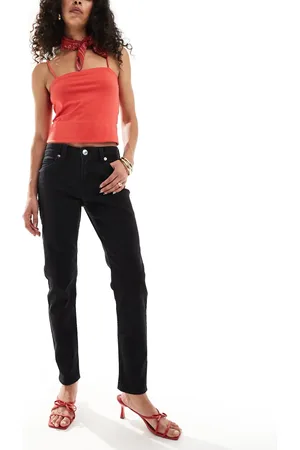 Bershka Sorte skinny-jeans med lav talje og flænger