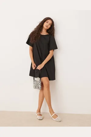 ASOS T-shirt-minikjole med smock-snit-Blå