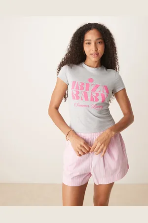 ASOS Gråmeleret baby-T-shirt med grafisk 