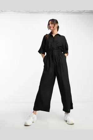 ASOS Oversized skjortejumpsuit med bindebånd i taljen i