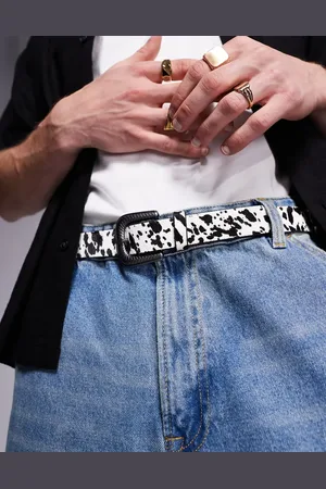 ASOS Westernbælte med koprint i imiteret ponylæder
