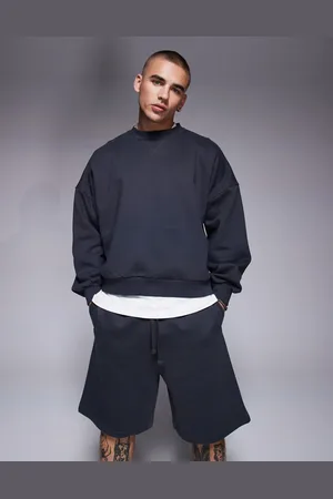ASOS Premium - Oversized og koksgrå sweatshirt i kraftigt 400 gsm-stof med firkantet pasform og sænkede skuldre