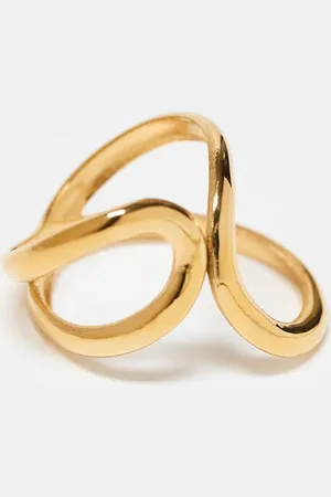 ASOS Guldfarvet ring med åbent design i vandfast rustfrit stål