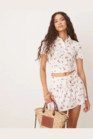 ASOS Polo-T-shirt med knapper og print - Del af sæt-Multifarvet