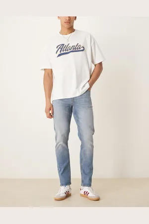 ASOS Blå slim fit-jeans i vintage mellemvask