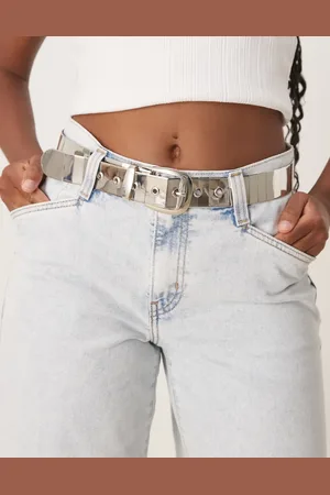 ASOS Sølvfarvet jeansbælte i metal