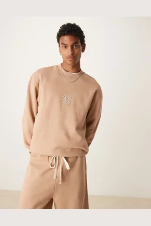 ASOS Premium - Kraftig beige sweatshirt med brodering-Neutral