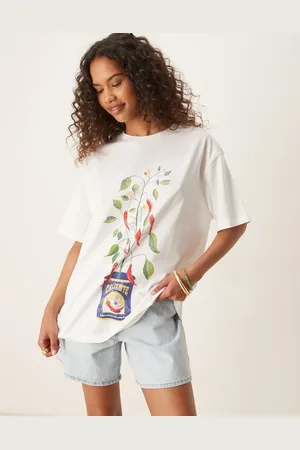 ASOS Kokoshvid oversized T-shirt med grafisk print med chiliplante