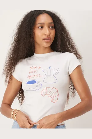 ASOS Hvid baby-T-shirt med morgenmadsprint