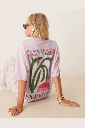 ASOS Boyfriend-T-shirt med blomsterprint på ryggen