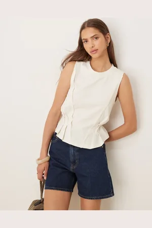 ASOS Råhvid korsettop med sømdetaljer