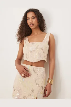ASOS Top med pailletter og broderier - Del af sæt
