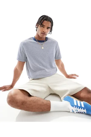 ASOS Cropped polo med blå og hvide striber