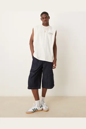 ASOS Mellemvasket blå jorts i denim i længere længde