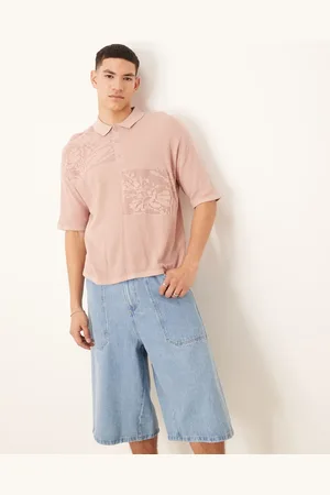 ASOS Støvet afslappet strikket polo med patchwork-design og blomstermønster