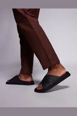 ASOS Sorte flettede sandaler med krydsende remme
