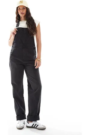 ASOS Sorte, mellemvaskede overalls i denim fra