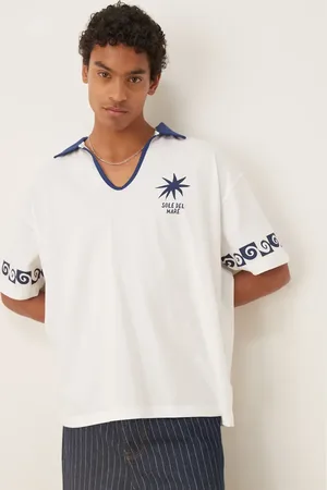 ASOS Hvid oversized polo med korte ærmer og broderier
