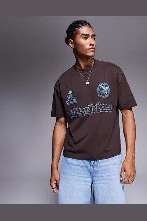 ASOS Brun oversized T-shirt med sportsgrafik i firkantet pasform
