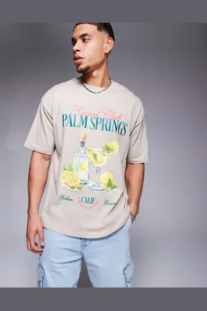 ASOS High Summer - Beige oversized T-shirt med grafik-Neutral