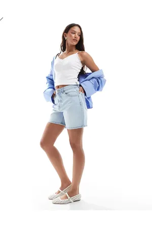 ASOS Dad-shorts i mellemvasket blå