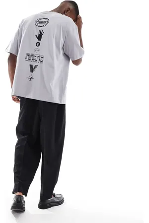 ASOS Grå oversized T-shirt med grafisk print