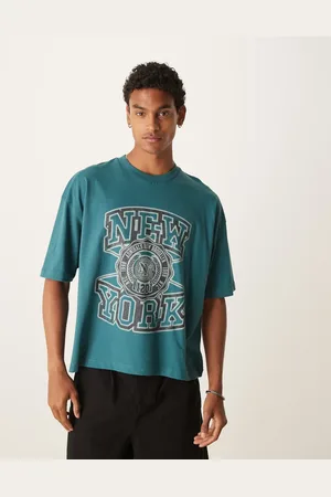 ASOS Oversized grøn T-shirt med firkantet pasform og grafisk New York-print