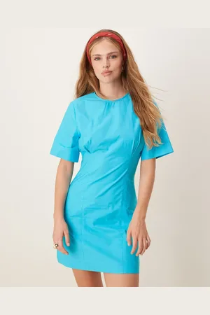 ASOS Blå og formsyet T-shirt-minikjole