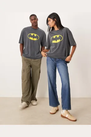 ASOS Unisex - Oversized T-shirt i forvasket sort med 