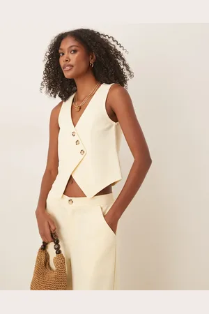 ASOS Lysegul vest-top med asymmetrisk design - Del af sæt