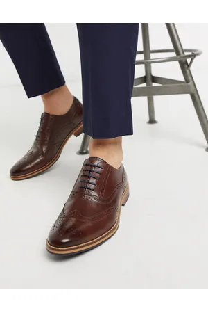 ASOS Brogue shoes in leather with natural sole and colour details