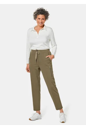 GOLDNER Joggers-housut vetoketjutaskuin - khaki - Gr. 19