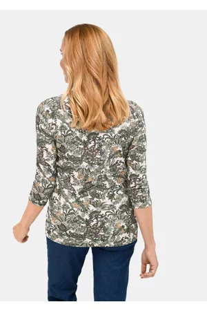 GOLDNER Helposti yhdisteltävä, kuviollinen neulospaita - khaki / kuvioll. - Gr. 24
