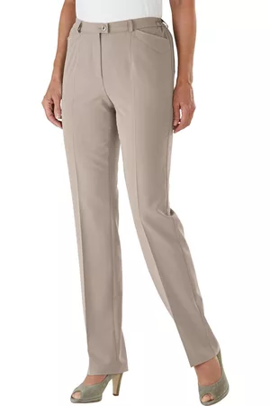 GOLDNER Professlan housut klassinen leikkaus - beige / meleerattu - Gr. 25