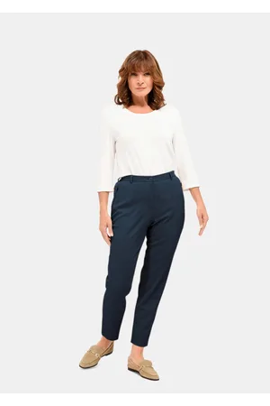 GOLDNER Mukavat ribbipintaiset housut, comfort-malli - tummansininen - Gr. 23