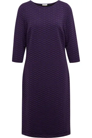GOLDNER Kennokuviollinen struktuurijerseymekko - lila / schwarz / kuvioll. - Gr. 20