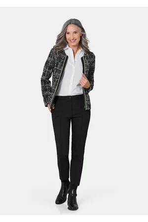 GOLDNER Kevyt jacquard-neulosjakku - / kermanvalkoinen / kuvioll. - Gr. 38
