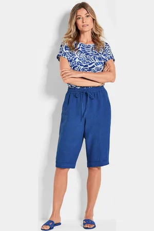 GOLDNER Pellavaiset CARLA-bermudashortsit - royalblau - Gr. 24