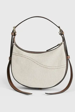ATP Atelier Silea Ecru/Cannella Canvas/Leather Mini hobo bag