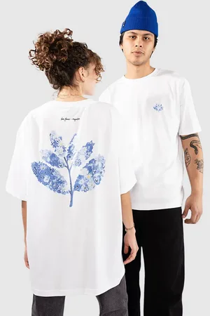 blue flowers Magenta X T-paita