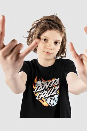 Santa Cruz Flaming Dice Dot Kids T-Paita