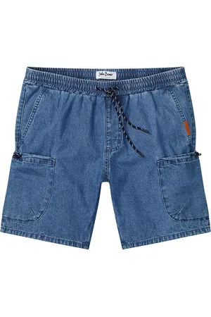 bonprix Pitkät joustovyötäröiset farkkushortsit, Loose Fit