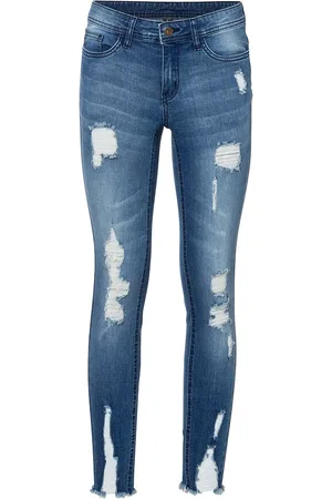 bonprix Lyhennetyt Super Skinny -farkut Destroyed-efekteillä