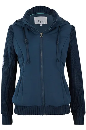 bonprix Hupullinen välikausitakki neulehihoilla