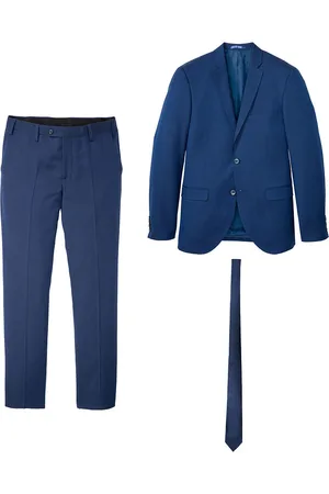 bonprix Puku (3-osainen setti): pikkutakki, housut, solmio Slim Fit