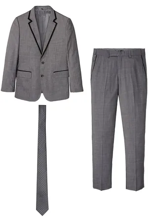 bonprix Puku (3-os. setti): pikkutakki, housut, solmio Slim Fit
